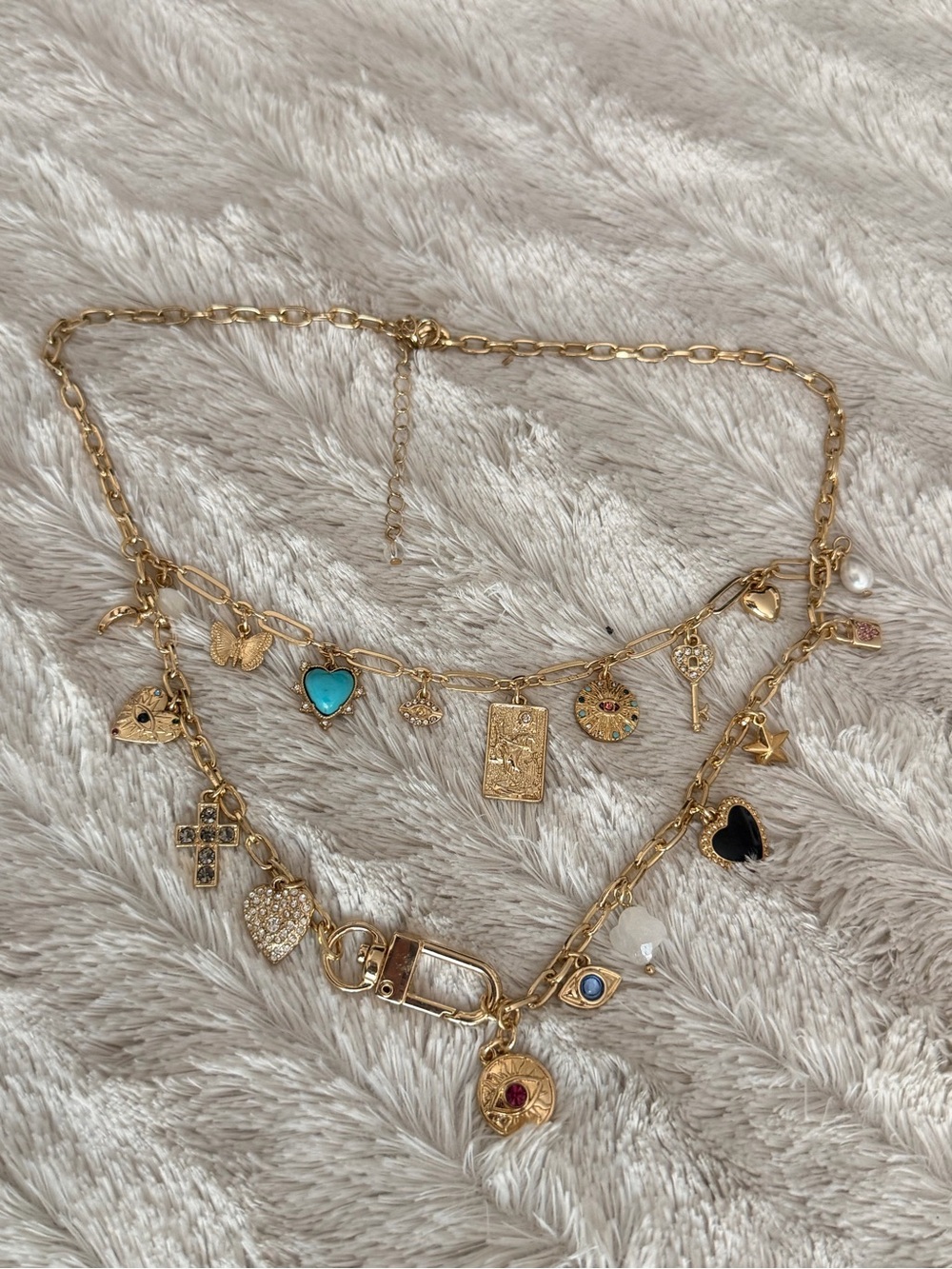 Gold-Tone Multi Charm Layered Necklace